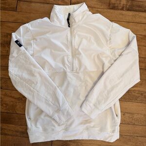 Men's White Half-Zip Windbreaker